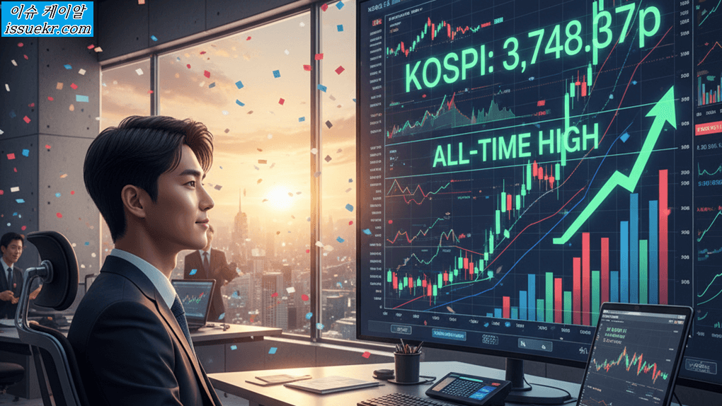 코스피 사상 최고치 3,748.37p 2