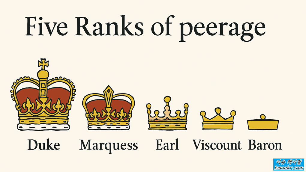영국 귀족 제도 5단계 서열표 b
