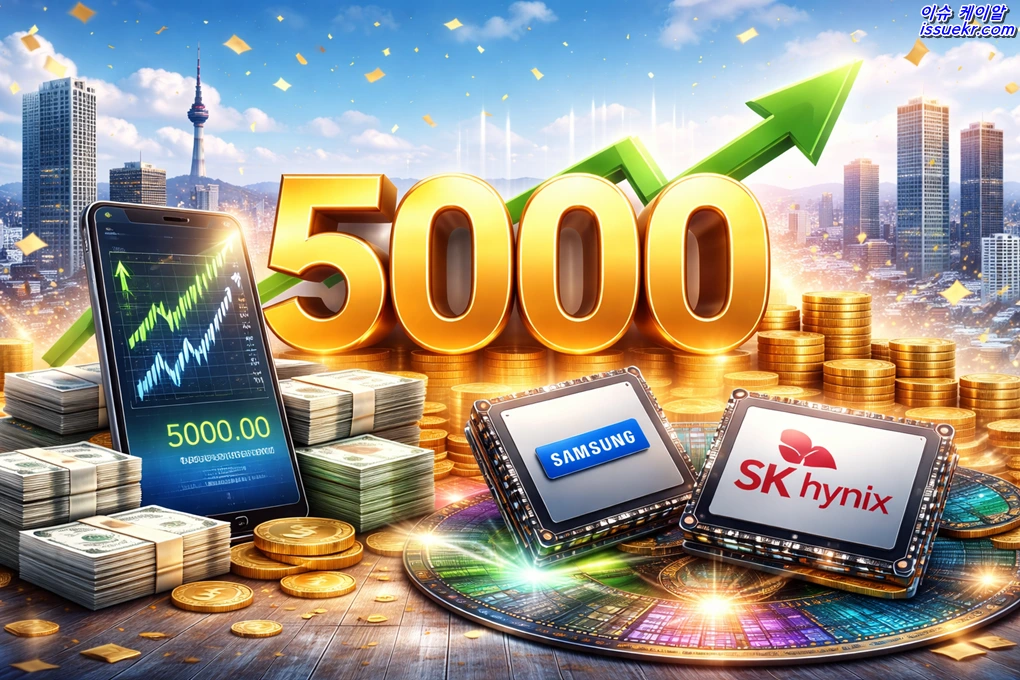 코스피 5000 시대 개막, 반도체·금융주가 이끈 역사적 고점 돌파 a