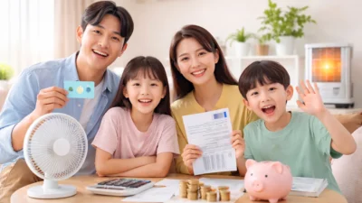 에너지 혜택 관리하는 가족