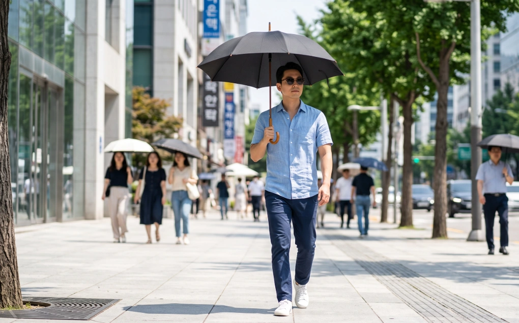 체면보다 건강이 우선! 올여름 남자가 당당하게 양산을 써야 하는 이유 a